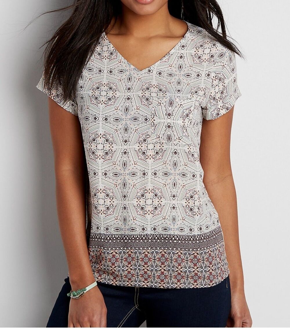 Maurices blouse with zipper back in medallion print - Size S